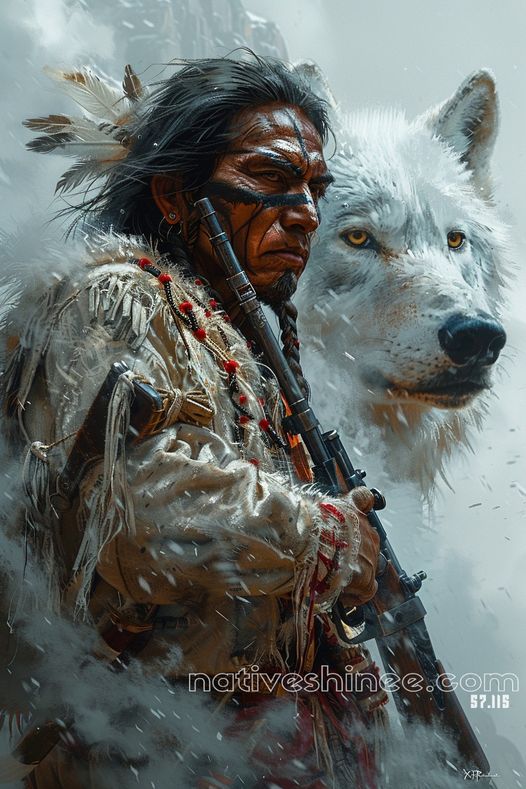 Guardian Spirit of the Wolf - Native American Canvas Art