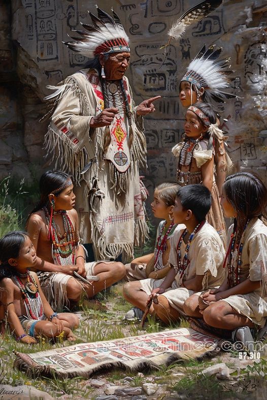 Legacy of Wisdom: An Elder's Storytelling Circle Native American Canvas