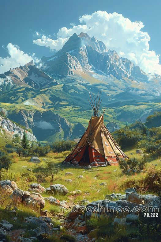 Sanctuary in the Valley - Teepee Native American Canvas