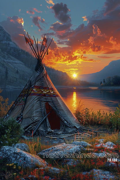 Peaceful Evening Native American Canvas