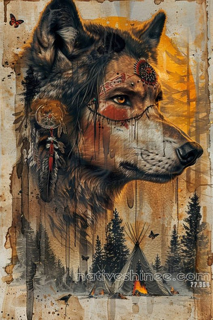 Spirit of the Wolf - Native Strength and Resilience Native American Canvas