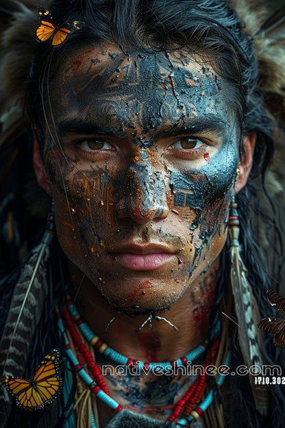 Spirit of the Earth: Warrior's Gaze Native American Canvas