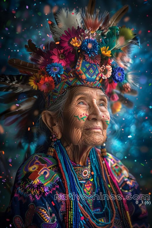 Keeper of Vibrant Wisdom Native American Canvas