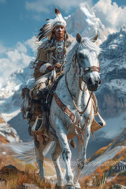 Guardian of the Mountain Trails Native American Canvas