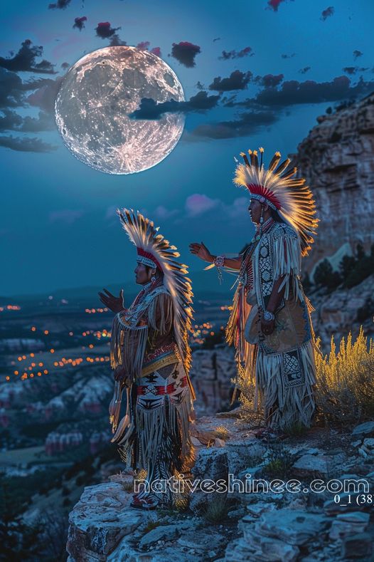 Whispers to the Moon Native American Canvas