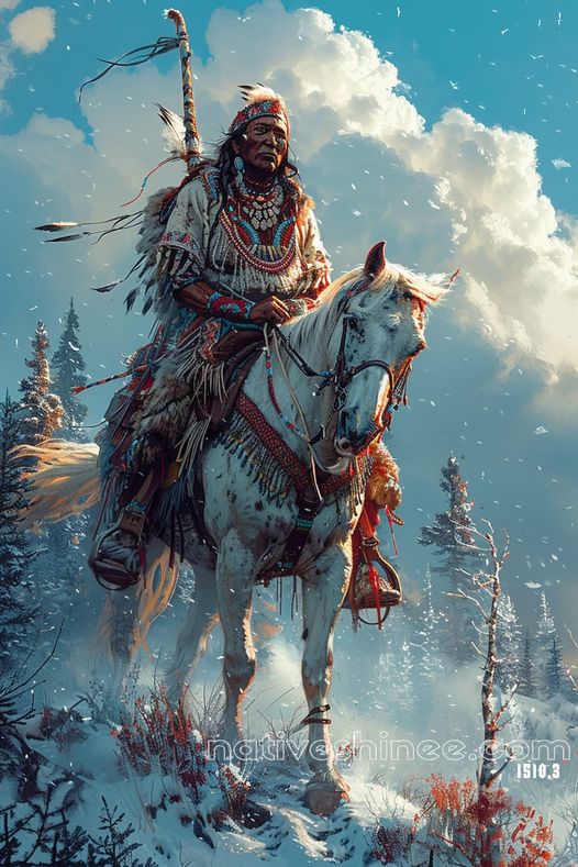 Guardian of the Winter Trail Native American Canvas