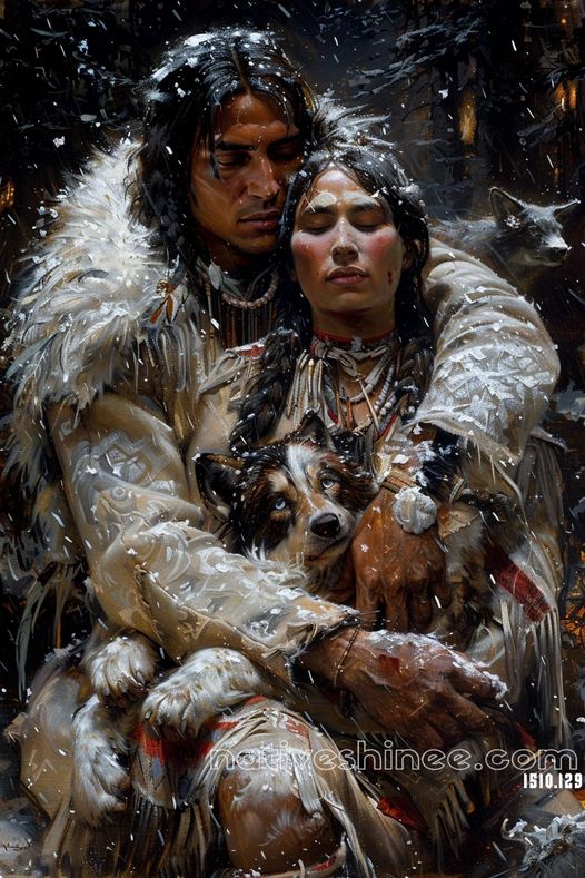 Embrace of Warmth Native American Canvas