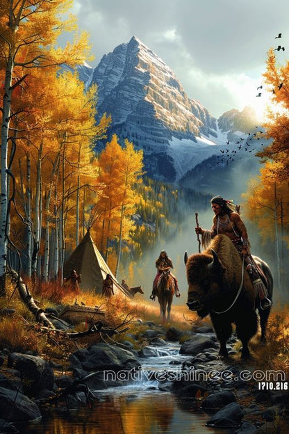 Autumn Journey of Strength Native American Canvas