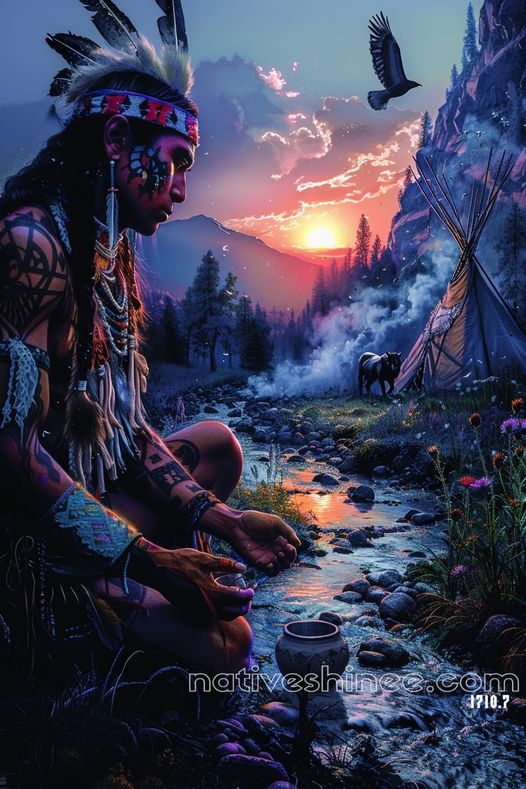 Evening Reflections: A Journey of Spirit and Nature Native American Canvas