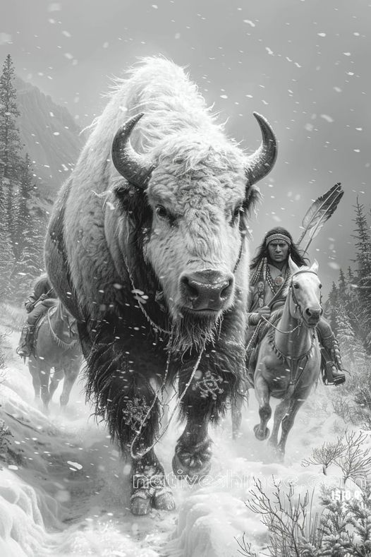 White Bison's Path Native American Canvas