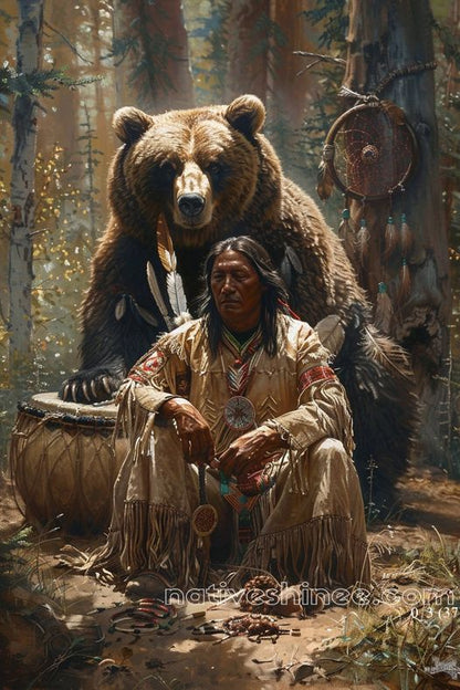 Guardian of the Forest Native American Canvas