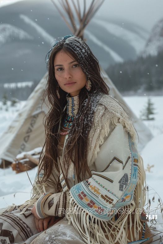 Winter's Grace Native American Canvas