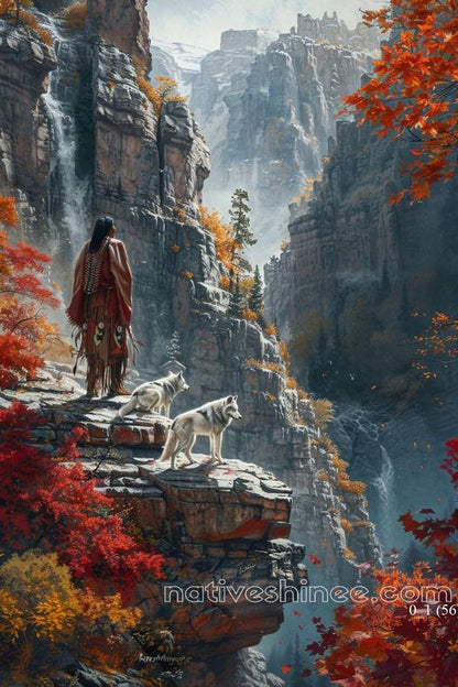 Guardians of the Canyon Forest Native American Canvas