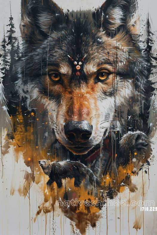 Native Wolf Design The Wolf's Spirit Native American Canvas – NativeShinee