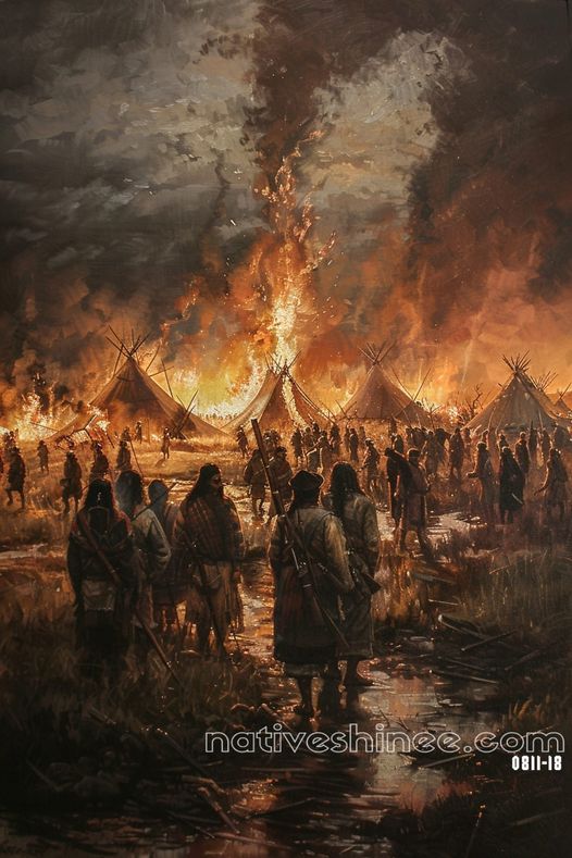 Flames of Conflict Native American Canvas – NativeShinee