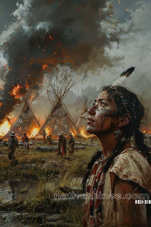Resilience Amid the Flames Native American Canvas
