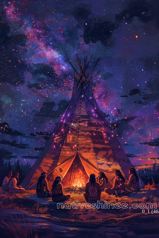 Stories Under the Milky Way Native American Canvas