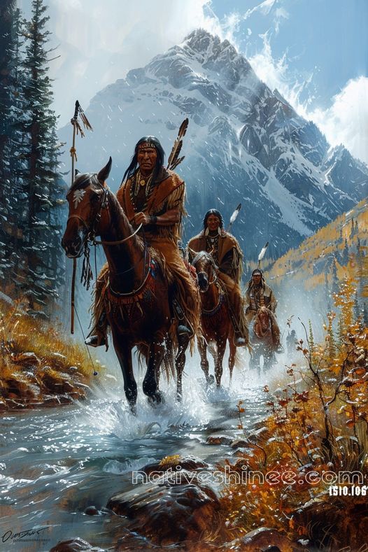 Through the Mountain Pass  Native American Canvas