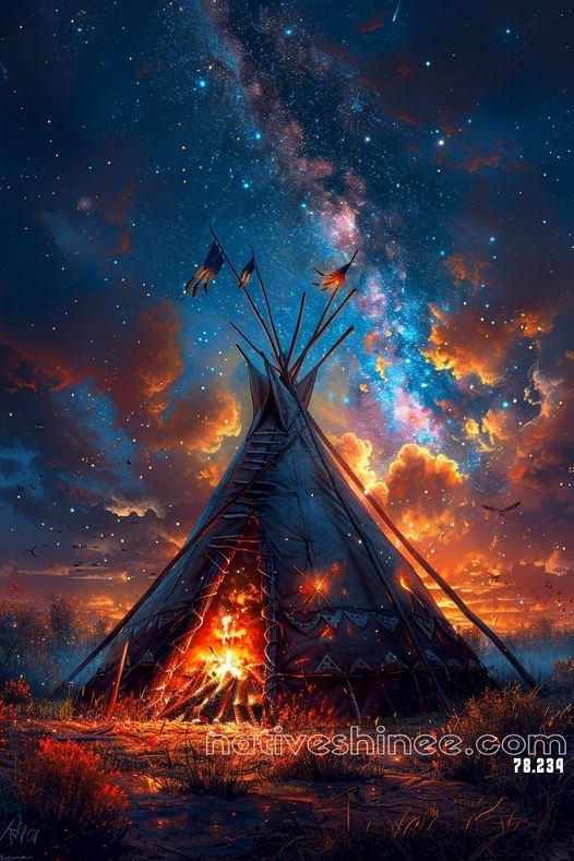 Under the Celestial Canopy Native American Canvas