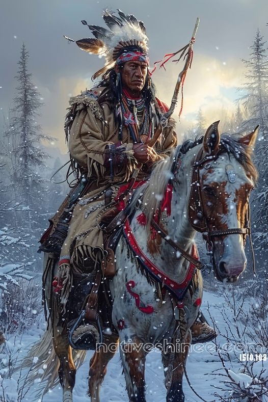 Guardian of the Winter Trail Native American Canvas