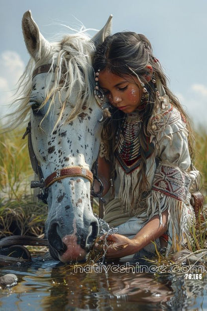 Whispers by the Stream Native American Canvas