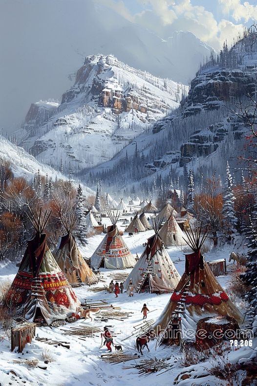 Winter Haven of the Great Plains Native American Canvas