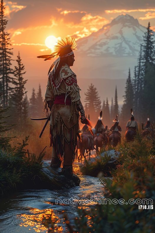 Guided by the Setting Sun Native American Canvas