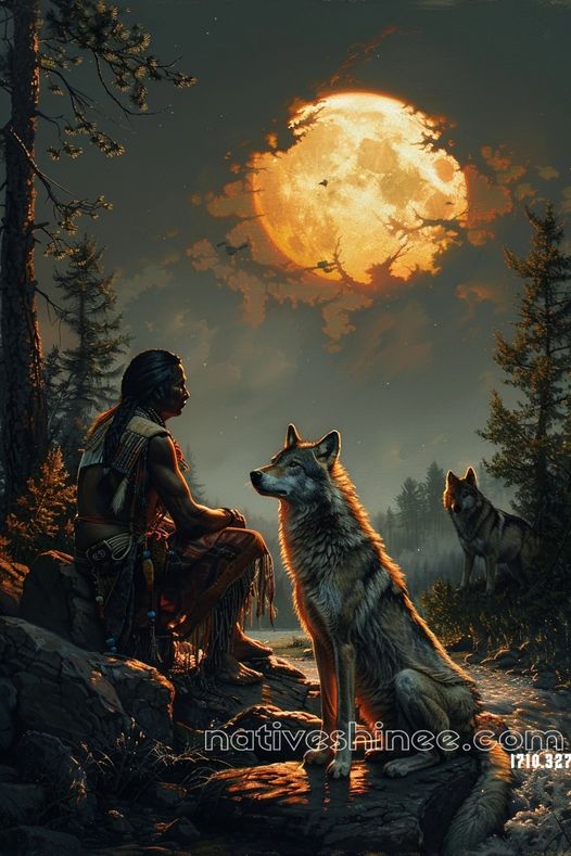 Under the Guardians of the Moon Native American Canvas