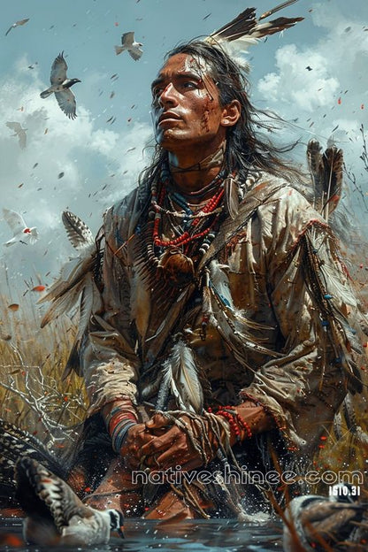 Sacred Reflection: The Spirit's Soar Native American Canvas