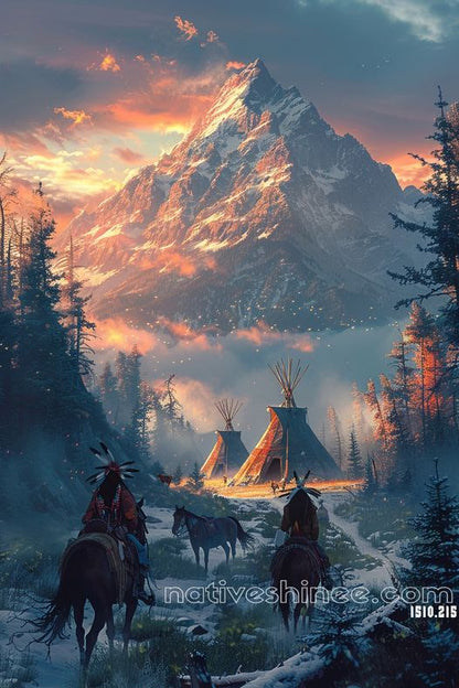 Majestic Homecoming at Dawn Native American Canvas