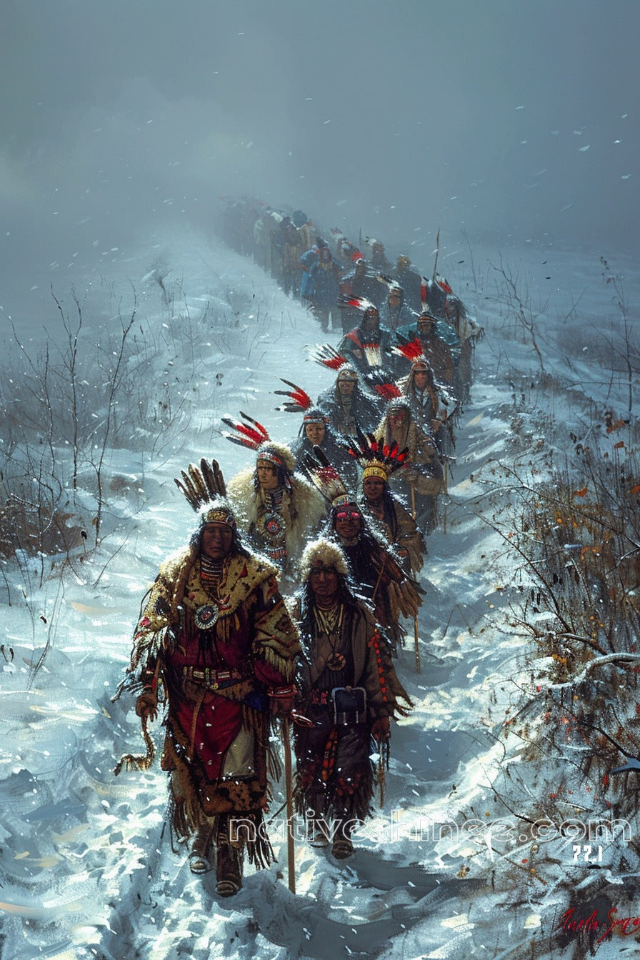 Winter Journey Native American Canvas