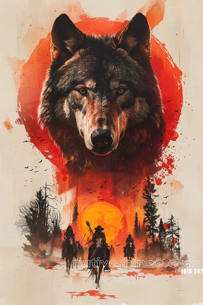 Twilight Of The Day Native American Canvas