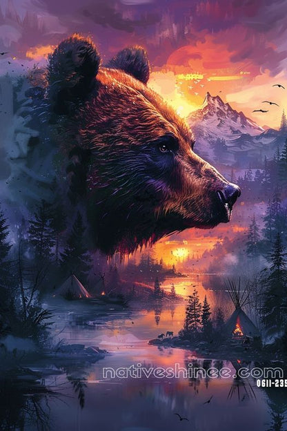 Spirit of the Bear: Guardian of the Wilderness Native American Canvas