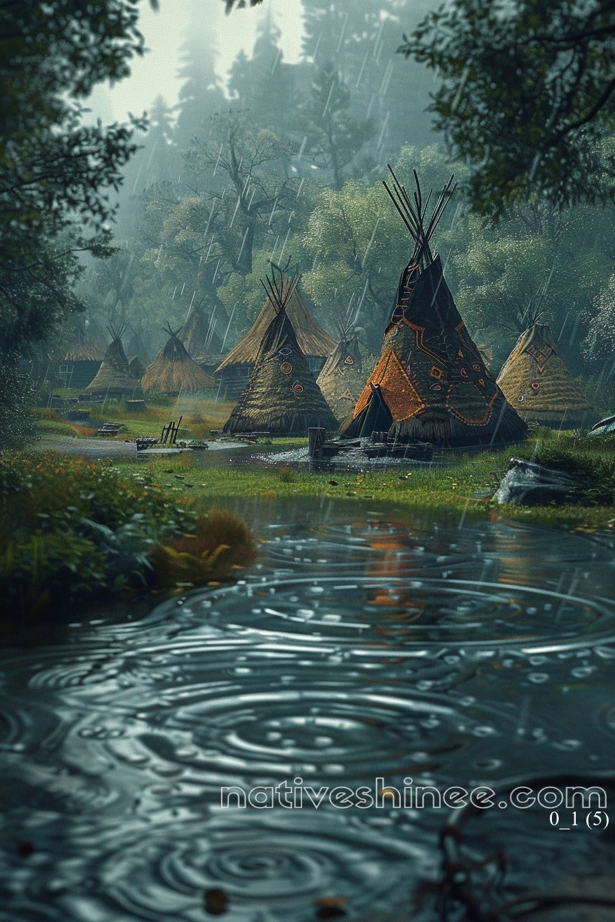 On Rainy Day Native American Canvas