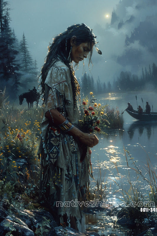 Water Girl Native American Canvas