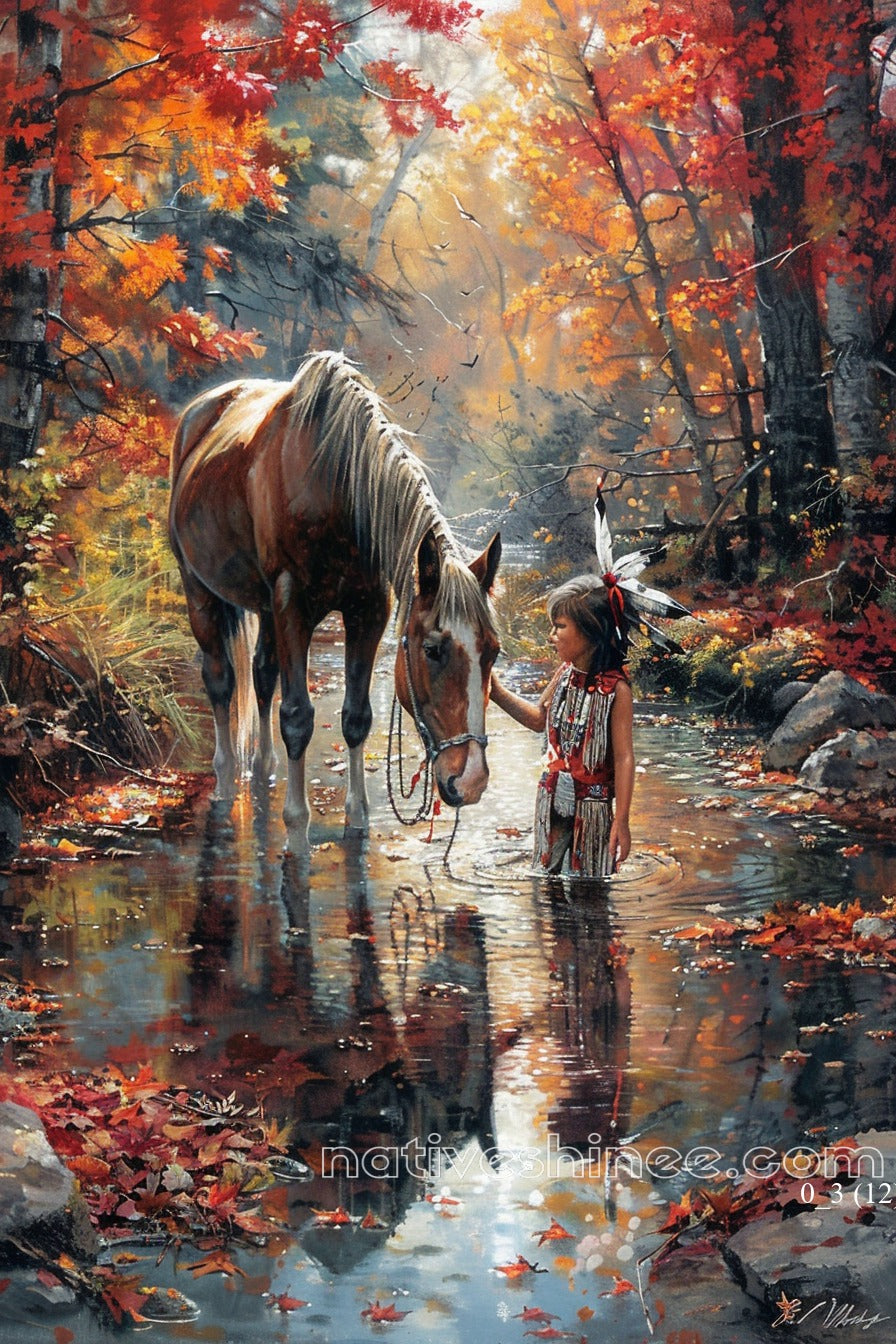 In The Heart Of The Forest Native American Canvas