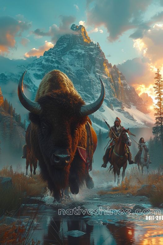 Path of the Bison Native American Canvas