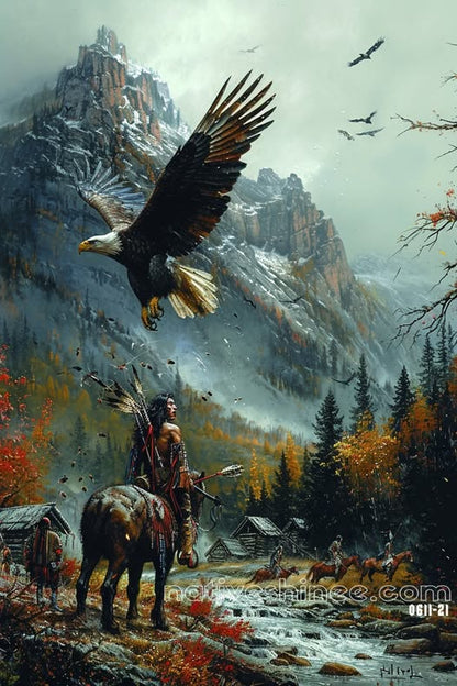 Eagle's Watch Native American Canvas