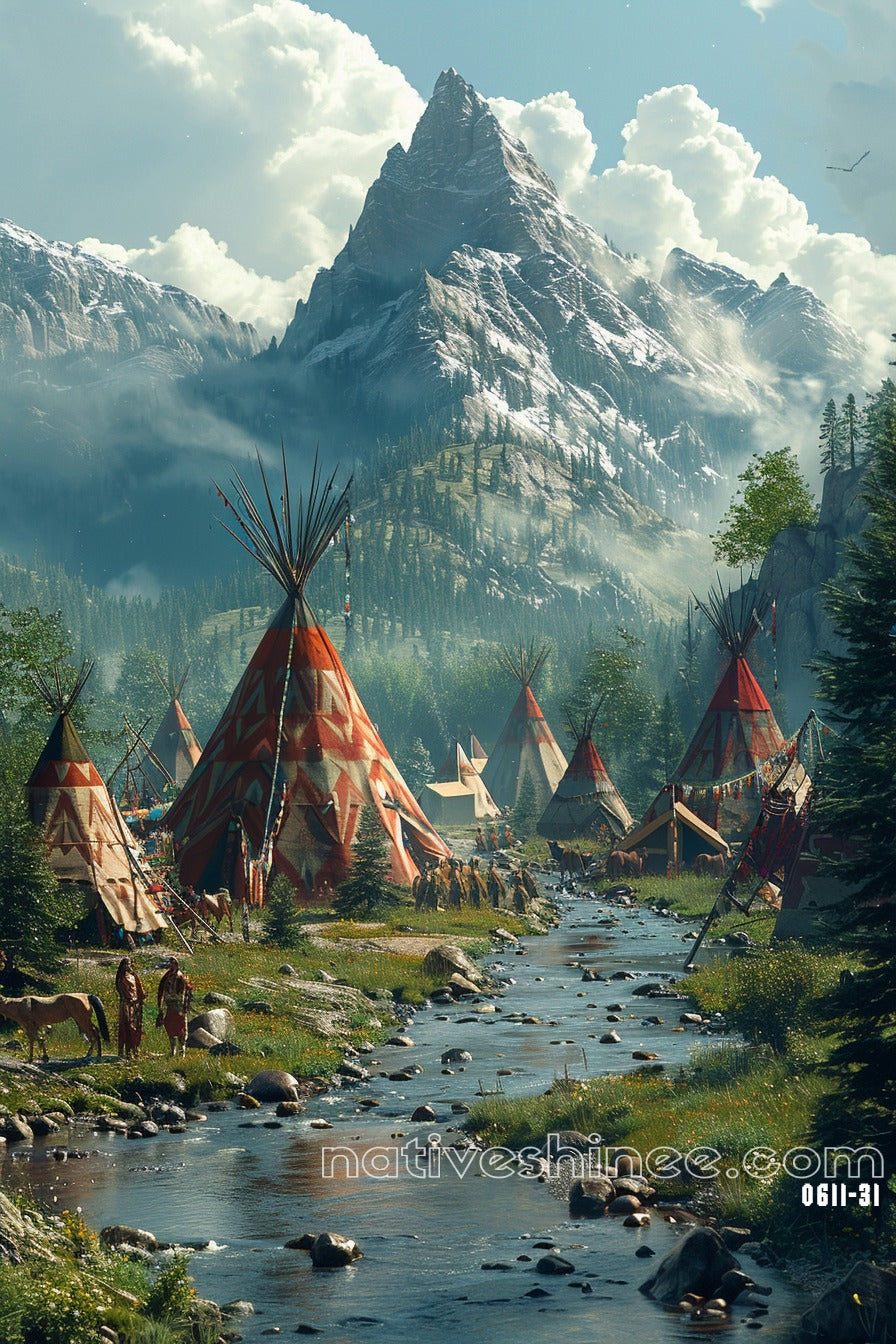 Spirit Of Unity Flows Native American Canvas