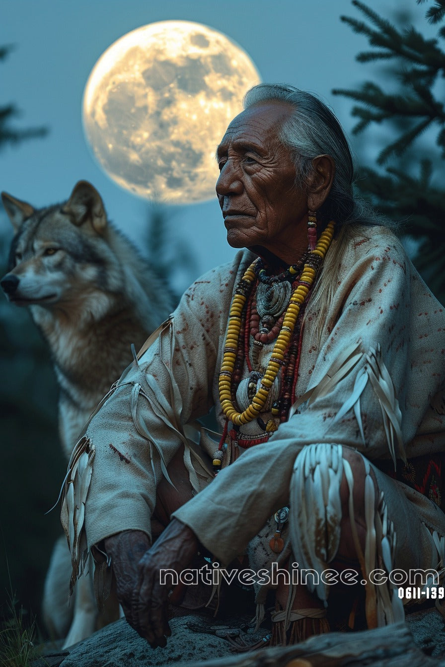 Wisdom Of The Elder Native American Canvas