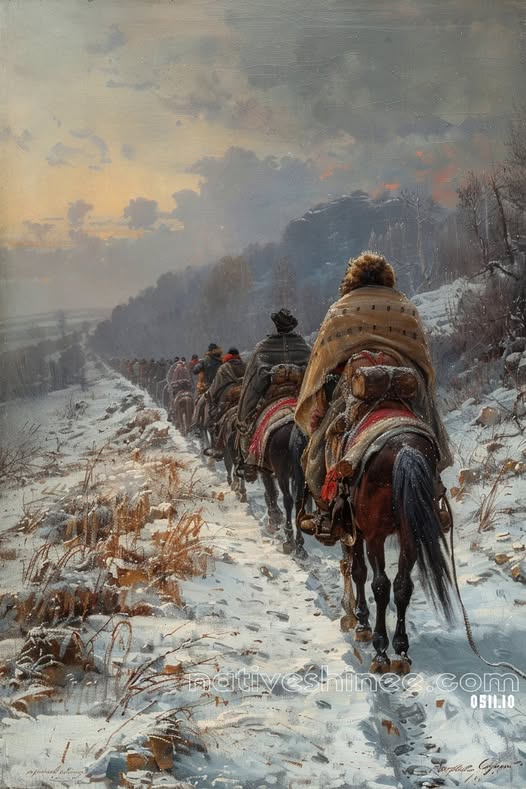 Winter's Trail of Tears Native American Canvas