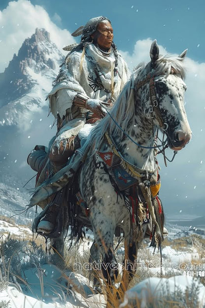 Guardian of the Winter Trail Native American Canvas