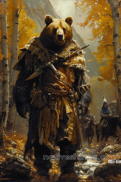 Guardian of the Autumn Woods Native American Canvas