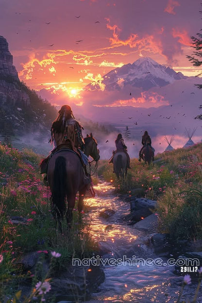 Twilight Journey Native American Canvas