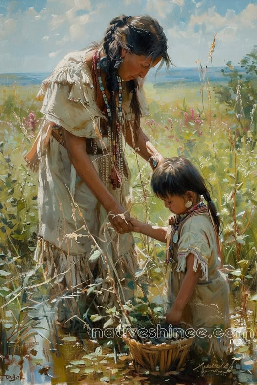 Guiding Hands Across Endless Meadows Native American Canvas