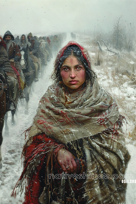Trail of Tears Native Woman Journey Native American Canvas