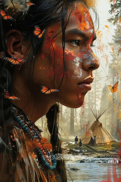 Painted Spirit of Renewal: A Native American Canvas