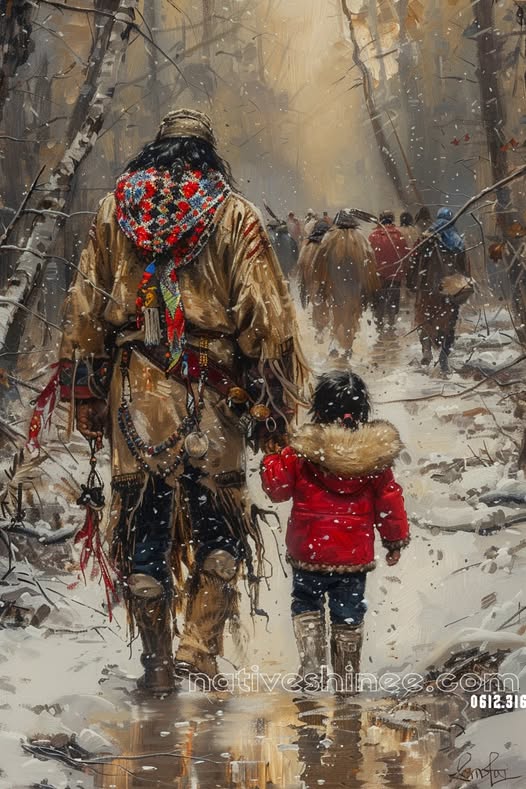 Generations in the Snow Native American Canvas