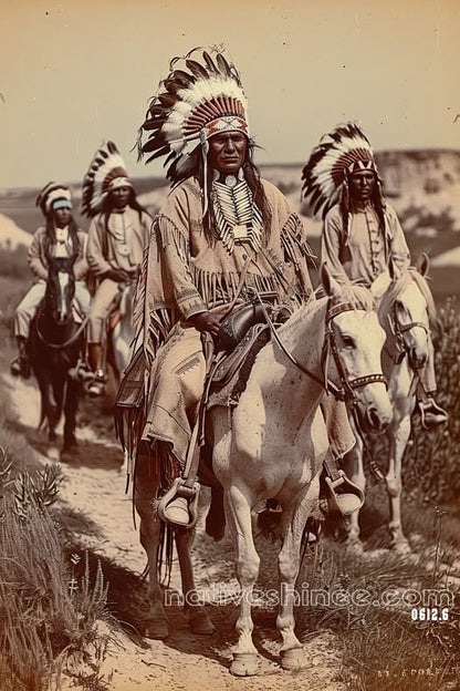 Guardians of the Plains: A Native American Canvas