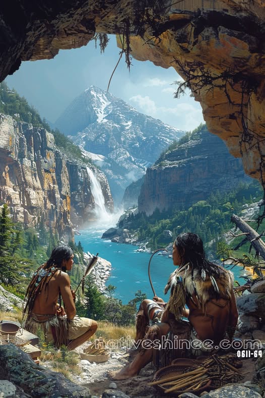 Guardians of the Sacred Waters: A Native American Canvas